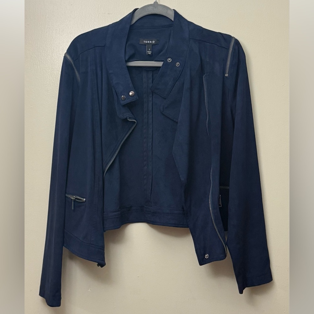 Torrid Women's Faux Suede Navy Jacket
